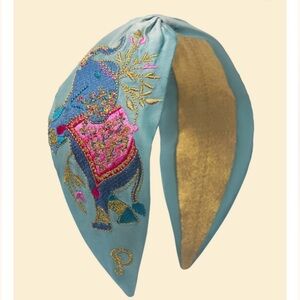 NWT POWDER SATIN Embroidered Headband Elephant